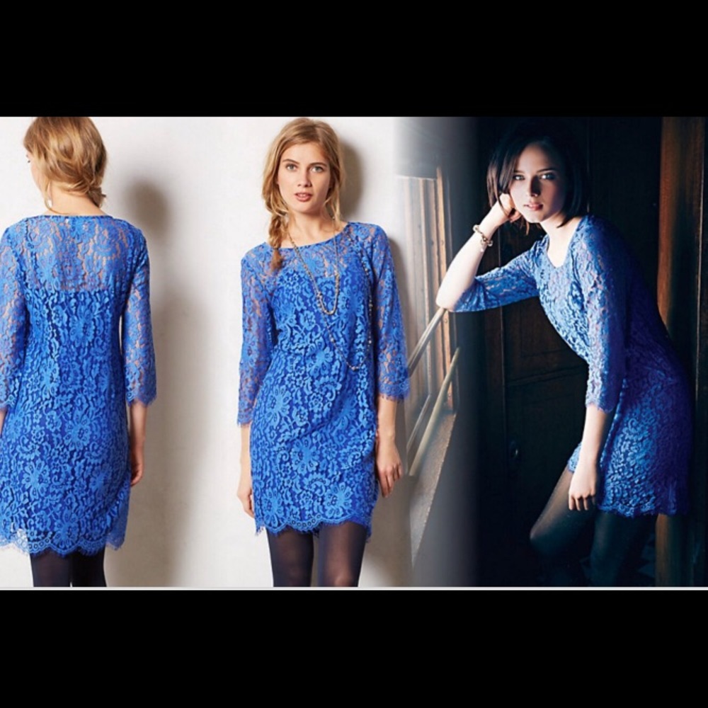 HD in Paris lace overlay shift dress